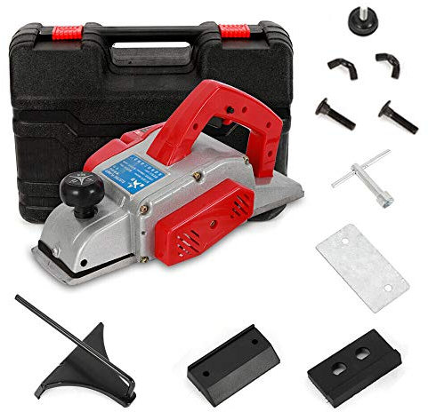 RibasuBB Elektrohobel Handhobel, 1300W 13000 U/min Professional Hobel, Hobelbreite 90 mm, Spantiefe 2mm, Tragbar Elektrisch Hobelmaschine Kit zum Glätten von Holzoberflächen
