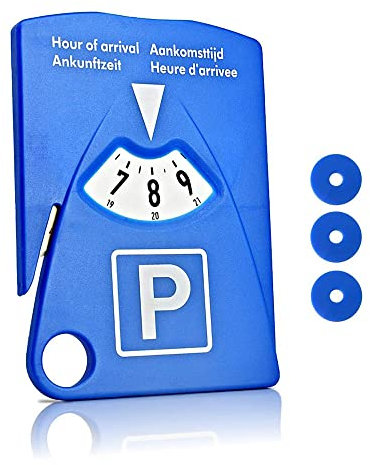 IWH 7417 Disque de stationnement 153 mm x 100 mm x 4 mm avec grattoir à Glace, avec Puce pour Chariot de Courses