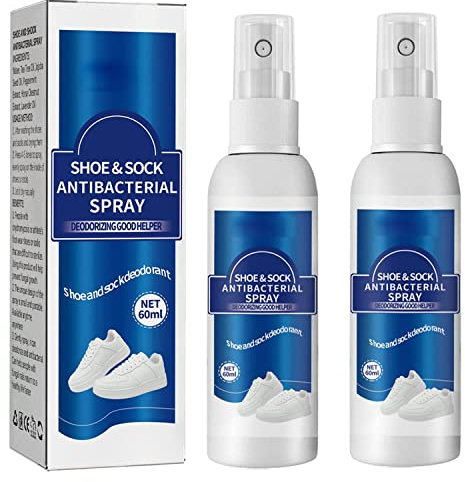 Deodorante antibatterico per scarpe e urti, deodorante per piedi, eliminatore di odori, per scarpe, scarpe da ginnastica, stivali, sandali (2 pezzi)