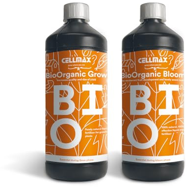 CELLMAX Bio-Organic Grow & Bloom Pflanzennahrung speziell für wachsende und blühende Pflanzen | Der Pflanzendünger kann sowohl innen als auch außen verwendet Werden | 2x 1L