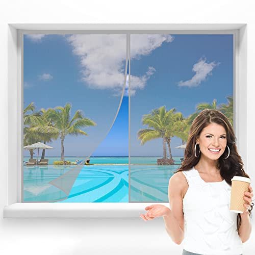 Insektenschutzrollo Grau 110x90cm Insektenschutz Tür Fenster Moskitoschutz Fliegenvorhang Ohne Bohren für Küche/Wohnzimmer/Schlafzimmer