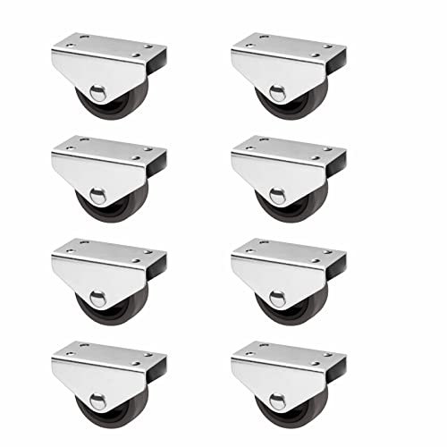 Sotech 8er Set Kastenrolle PASSAU (Ø 40 mm, für Unterbaumontage, dunkelgrau) Bockrolle, leise und bodenschonend, Ideal für Bettkästen und Bodenschubladen