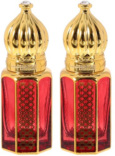 Theaque 2 botellas de perfume recargables para aromaterapia, dispensador de perfume de vidrio vintage, 6 ml