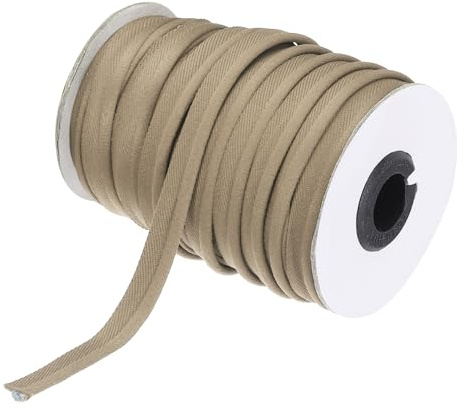 sourcing map Piping Cord Trim 30 Yards 1/2 Inch Piping Tape for Sewing DIY Crafting Fabric Edge Trim Dark Beige