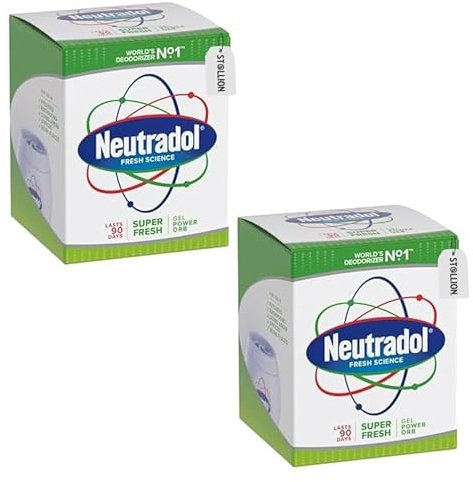 St@llion 135g Neutradol Super Fresh Gel Air Freshener Power Orb Destroyer | Eliminates Bad Odor of Pets, Foods | Odour Eliminator Gel with Long-Lasting Fragrance (Pack of 2)