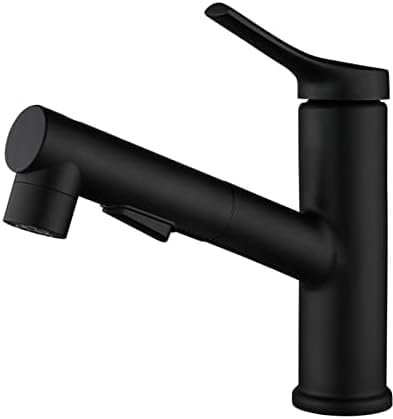 Küchenarmaturen, Mischbatterie Mit Herausziehbarer Brause, Mischbatterie, Waschtischarmatur, Schwarz, Badezimmerarmaturen, Badezimmer-Waschtischarmatur, Monobloc-Einhebelmischer Mit Auszug