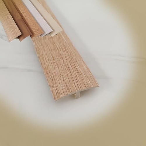 GSKFXJ Flache Türschwellenstreifen PVC Selbstklebend Übergangsleiste Boden T-Form Für Türschwellen Und Verbindungsböden, Vinyl Laminat Boden Abdeckleiste(Beige)