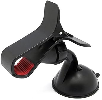 OKUMEYR Support de Téléphone pour Voiture à 360 Degrés, Rotatif | Ventouse Adhésive, Fixation à Verrouillage, pour Pare-brise Lisse, Compatible Téléphones et Gps, Noir