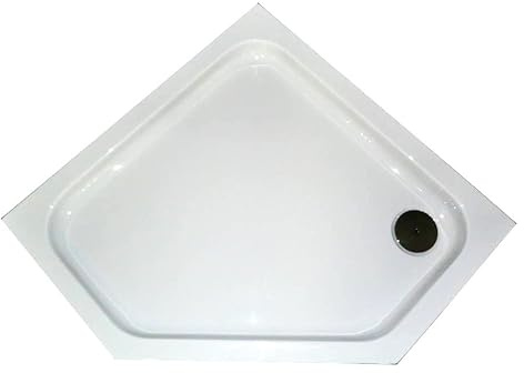Duschwanne fünfeck weiß aus Acryl, wahlweise: 90x90 oder 100x100cm / flach oder superflach, aus deutscher Produktion (weiß, 100 x 100 x2,5cm)