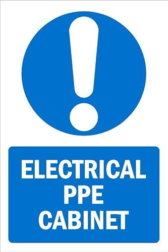 Electrical PPE cabinet, informational sign - Self adhesive sticker (400mm x 300mm)