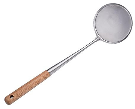 DINHEAROM Cuchara Espumadera De Acero Inoxidable Para Galletas De Camarones Cuchara Plana De Cocina Duradera Para Servir El Hogar o Restaurante Mango