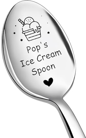 Funny Grandad Fathers Day Gift for Grandpa Pop Birthday Gifts for Grandad Ice Cream Spoon Gift for Papa Grandpa Retirement Gifts for Granddad Grandpas Ice Cream Lover Presents for Papa Pop Spoon