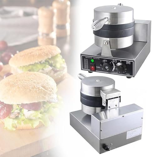 Burger Maker Machine, Hamburger Waffle Maker Elettrico Pressa per uso domestico e commerciale, Gelato antiaderente Burger Maker 4 pollici 1200W Waffle Maker, 110V