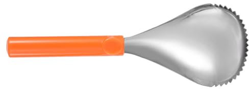 Housoutil Strumento per Rimuovere il Gambo della Zucca, Cucchiaio per Frutta in Acciaio Inox, Gadget Manuale da Cucina, Arancione, 25,5 x 8,5 cm