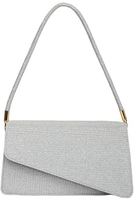 XFSRG Pochette Donna Elegante in Poliestere con Tracolla Moda Versatile per Ogni Occasione (Argento)