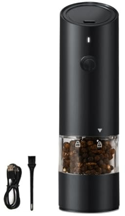 Jooehyer Molinillo Eléctrico de Sal y Pimienta Molinillo Automático de Sal y Pimienta con Carga USB, Adecuado para Cocinas y Restaurantes,C