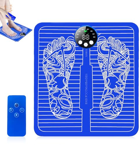 EMS Fußmassagegerät Elektrisch mit 8 Modi und 29 Intensitäten, Tragbares Faltbares Fussmassagegerät USB für Muskelentspannung, Schmerzlinderung und Durchblutungsförderung für Zuhause und Büro