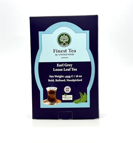 Finest Tea Earl Grey Loose Leaf Tea, 453g, Bold Refined Handpicked, Natural Ingredients