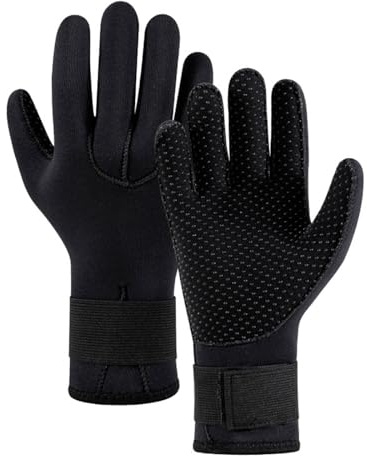 Vynetra Neopren-Handschuhe, Tauchhandschuhe, 5 mm, Thermo-Handschuh mit verstellbarem Hüftgurt, zum Schnorcheln, Tauchen, Surfen, Hautpflege-Handschuh