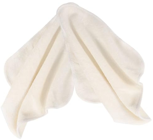 WATIIFUFU Bamboo Fiber Face Cleaning Cloths 2pcs, Reusable Washcloths 20x20cm, Soft Absorbent Exfoliating Towels for Facial Cleansing and Skincare, Beige Squares for Sensitive Skin Use