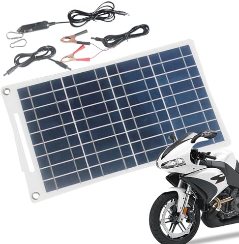 Lunaobrik Chargeur de batterie solaire pour voiture | Kit de charge solaire de 25 W, chargeur pour voiture - Pour voiture, remorque, camion, moto, tondeuse, véhicule camping
