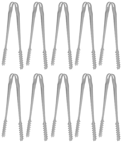 Pinze per ghiaccio in acciaio inossidabile da 10 pezzi, pinze per alimenti per barbecue da, pinze utili con presa forte con design antiruggine, pinze da multiuso facili da (13 cm)