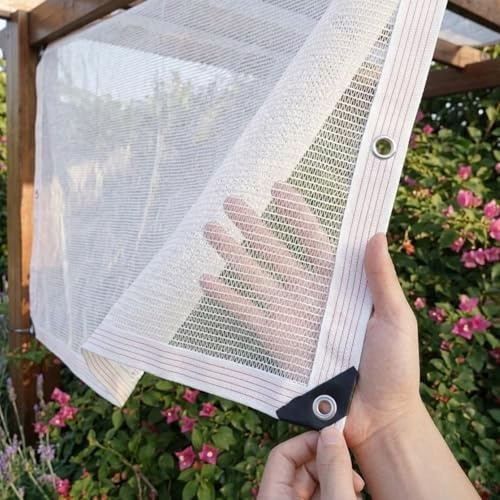 Toldos Exterior Terraza con Ojales Cada 50cm, Malla Sombreo Rectangular, Lona de Toldo por Metros Protección Rayos UV para Exteriores, Pergola, Jardín, Patio, Invernadero(6.5x9.5m)