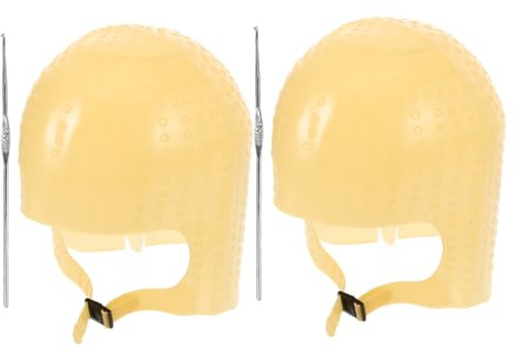 VILLCASE 2 Stück Silikon Haarsträhnenhauben mit Integriertem Haken Einfache Highlights Strapazierfähiges Material für Salon und Zuhause Färbekappe für Männer und Frauen