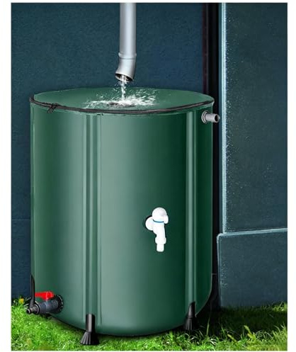 Barile pieghevole per pioggia da 50 l a 1000 l, sistema di raccolta dell'acqua piovana portatile con rete filtrante, serbatoio di stoccaggio dell'acqua per irrigazione da giardino, lavaggio auto e uso