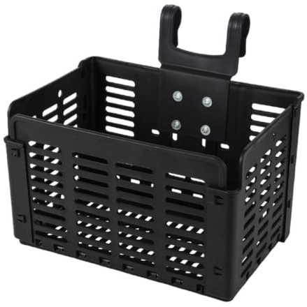 Alasum Cesta Plegable para Bicicleta, Cesta Delantera para Bicicleta, PP Negro, para Manillar, Superficie Lisa, para Libros y Mochilas Escolares