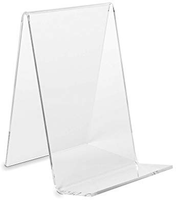 10er Pack Buchstützen/Buchständer ECO (Höhe: 10.0 cm) Winkel-Buchhalter für Bücher aus original PLEXIGLAS® (10 Stk.)