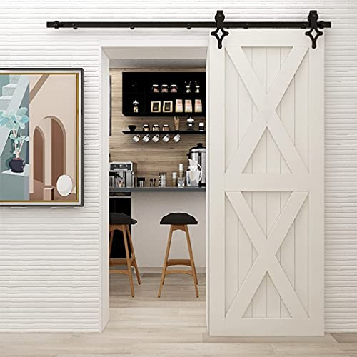 304cm/10FT Schiebetürbeschlag Set Schiebetürsystem Zubehörteil schiebe holztüren,Einzeltür,schwarz,sliding barn door hardware