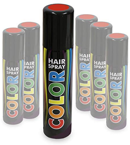 KarnevalsTeufel Hairspray Color in verschiedenen Farben buntes Haarspray Haarschmuck farbig (Rot)
