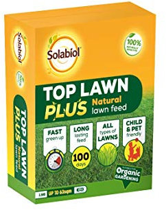 Solabiol Toplawn Plus 2.5kg - Natural Fertiliser - Improves Soil Nutrients - Organic Approved - All Lawn Types - Garden Care