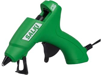 SALKI Pistola de Encolar con Soporte y Sistema Comfort – Aplicador de Silicona Caliente 40W, 240V – Compatible con Barras Termofusibles de 11,5mm de Diámetro