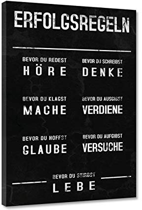 Hustling Sharks® Motivationsbilder als XXL Wandbild Erfolgsregeln - Hochformat (Leinwandbild, 30 x 40 cm), Bilder Büro, Erfolg Bild, Bilder Spruch, Wanddeko Büro, Bilder Motivation