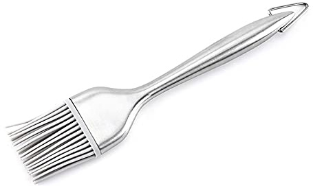 Basting Pennello da pasticceria per cottura della cucina Spazzola per grigliare la pasticceria in acciaio inox