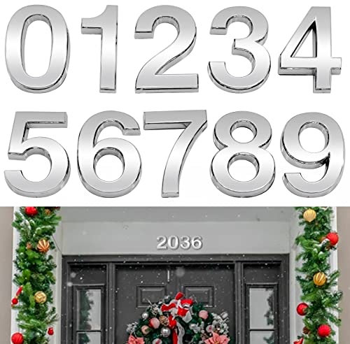 WINSDL Selbstklebende Türnummer, 0-9 hausnummern selbstklebend für Briefkasten Hotel Straßen Adressschild Home Office, Langlebig und Schön (5cm)