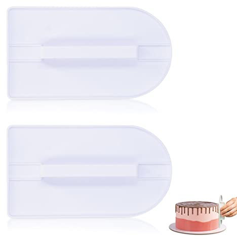 Beufee 2Pcs Cake Smoother Polisher Tools, Fondant Smoothing Tool Cake Decorate Smoother Polisher DIY Decorating Tool Scraper Paddle Tool