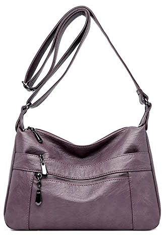 Sacs à bandoulière croisés en cuir pour femmes, multi-poches, sac à main en cuir souple pour dames, léger avec bandoulière réglable, S, Occidental
