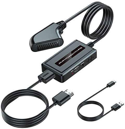 EASYCEL Scart a HDMI, Compatible con Relación de Altura de Ancho 4:3/16:9, Interruptor 720P/1080P, Euroconector para N64/PS2/Wii