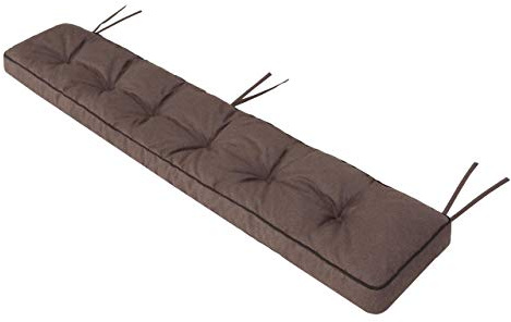 Bankauflage für Gartenbank, Polsterauflage, Sitzkissen, Bankkissen, Bankpolster mit 8 cm Dicke Polsterung, Auflage für Bänke, Made in EU - 120x40 cm - braun