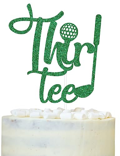 Happy 30th Birthday Cake Topper, Thir-tee Birthday Golf Cake Decor, Talk Thirty to Me, Glittery Golf Themed 30th Birthday, Funny Golfing Party Decorations