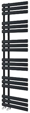 Go Bathrooms Black Towel Radiator 1750 x 500 Heated Towel Rail Vertical Designer Bathroom Radiator Heated Ladder Rail Central Heating