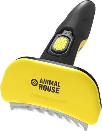 Animal House Elite Grooming Tool: Spazzola Professionale per la Riduzione del Pelo in Eccesso, Adatta per Cani e Gatti di Ogni Taglia e Tipo di Pelo, con Tecnologia di Auto-Pulizia (DESHED, 1)