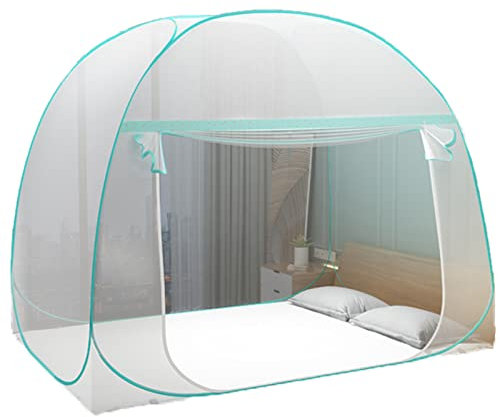 Pop-Up-Moskitonetz-Zelt für Bett mit Boden, große Doppeltür, faltbares Design, Baldachin-Netzzelt, tragbar, staubdicht, Reisen im Innen- und Außenbereich, Camping