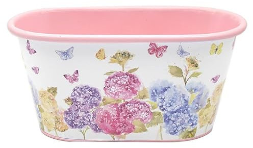 The Leonard Collection Butterfly Blossom Planter For Home & Office | Decorative Oval Flower Plant Pot | Designed By Jennifer Rose Gallery | Large Metal Planter For Indoor & Outdoor Plants