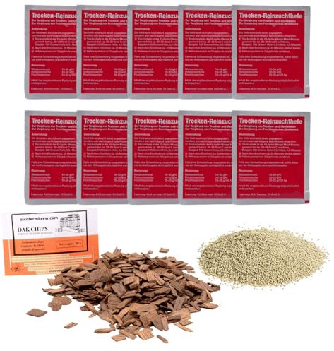 AlcoFermBrew 10 x Hefe für Rotwein und Schaumwein 20g - Weinhefe, Hefe für Wein, Rotweinhefe