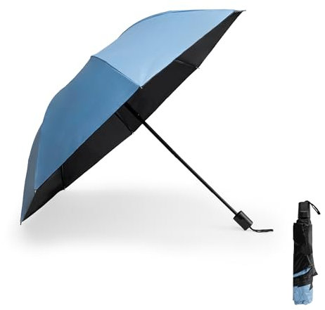 BESCH Paragua Plegable Antiviento Tela con Protección Rayos UV 99/UPF 50 - Paraguas de Bolsillo Multiusos para lluvia y Solar