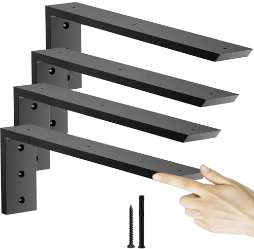Countertop Support Bracket 16 inch 4 Pack (3/8 Thick),Premium Heavy Duty Granite Countertop Brackets 16x6x2.5,Shelf L Bracket Mantel Corbels for Quartz,Wood,Concrete and Laminate Countertops